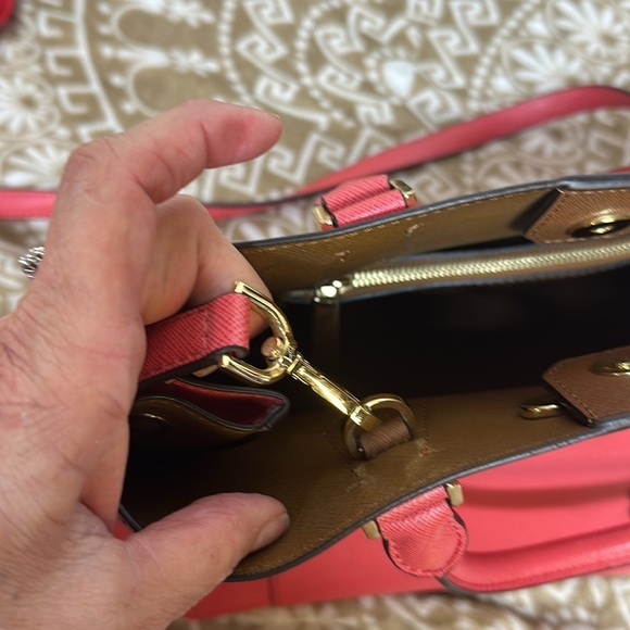 Michael Kors Greenwich Large Tote Grab Bag Watermelon/Luggage/Tote/Crossbody - Picture 12 of 13